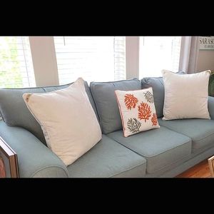 Home Callisto Two Down Velvet pillows with Silver Piping